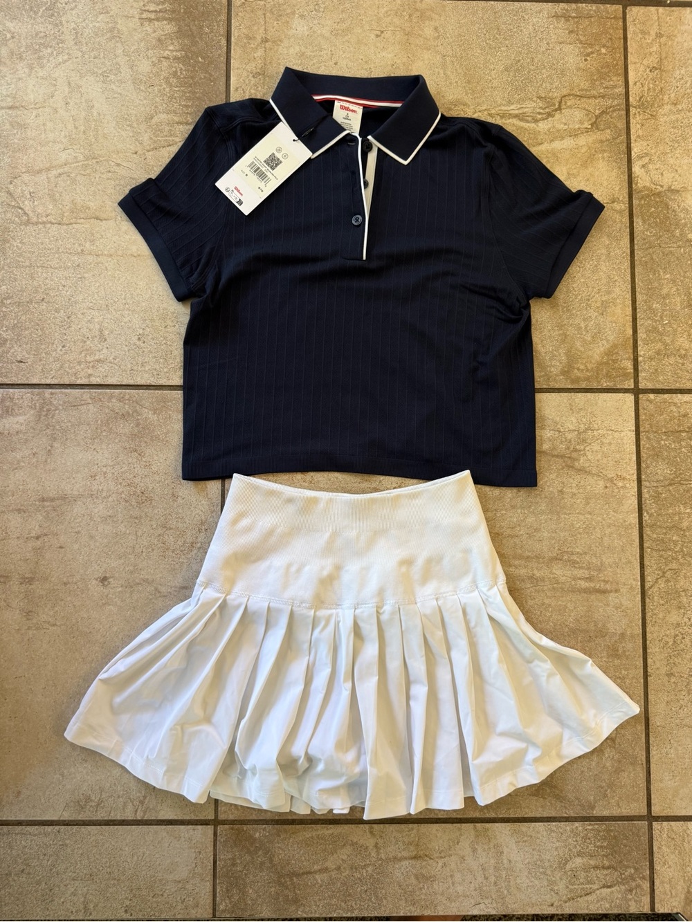 Wilson White Midtown Skirt with navy polo